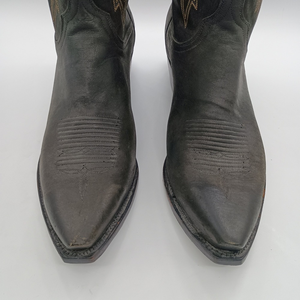 Lucchese 1883 Mens Black Leather Mad Dog Cowboy Boots N1560 Size 11.5 Extra Wide - Picture 3 of 14